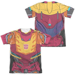Transformers Hot Rod Costume (Front/Back Print) Men's Regular Fit Poly Cotton Short-Sleeve T-Shirt