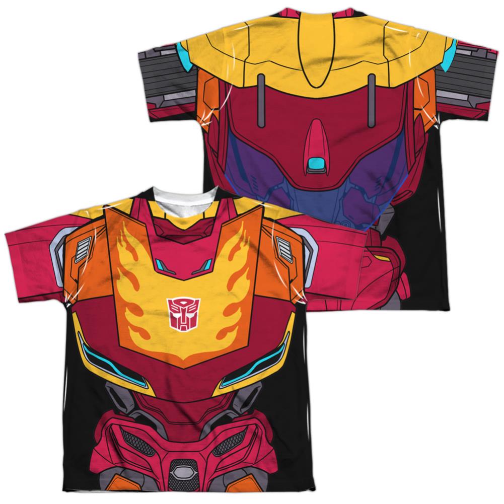 Transformers Hot Rod Costume (Front/Back Print) Youth Regular Fit Poly Short-Sleeve T-Shirt