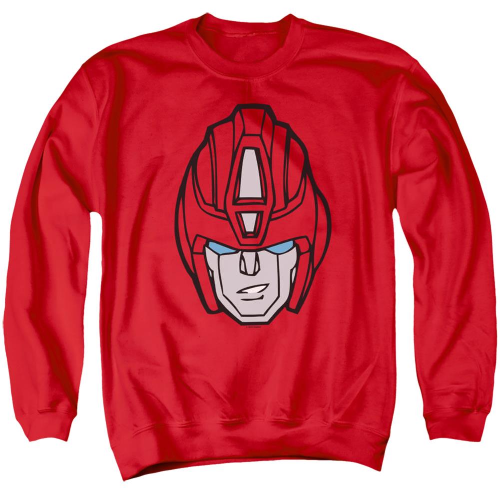 Transformers Hot Rod Head Men's Crewneck 50 50 Poly Long-Sleeve T-Shirt