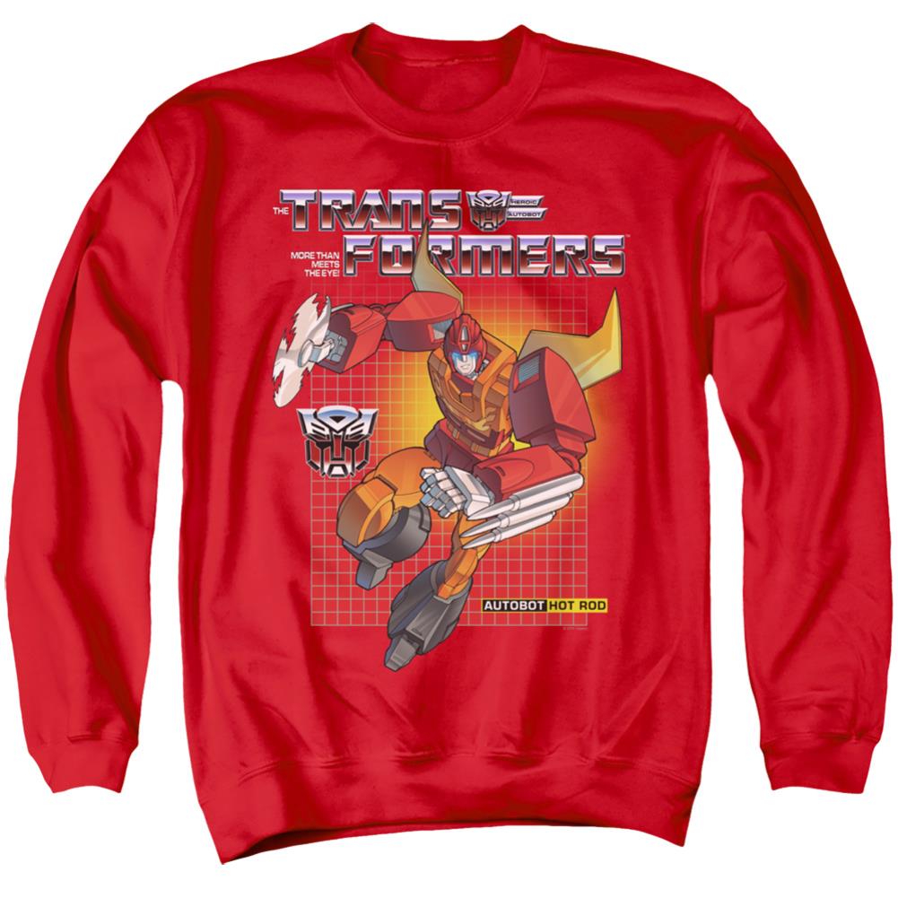 Transformers Hot Rod Men's Crewneck 50 50 Poly Long-Sleeve T-Shirt