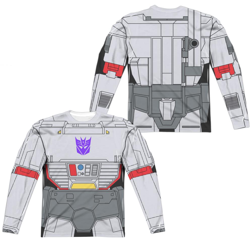 Transformers Megatron Costume (Front/Back Print) Men's Regular Fit Polyester Long-Sleeve T-Shirt