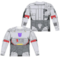 Transformers Megatron Costume (Front/Back Print) Men's Regular Fit Polyester Long-Sleeve T-Shirt