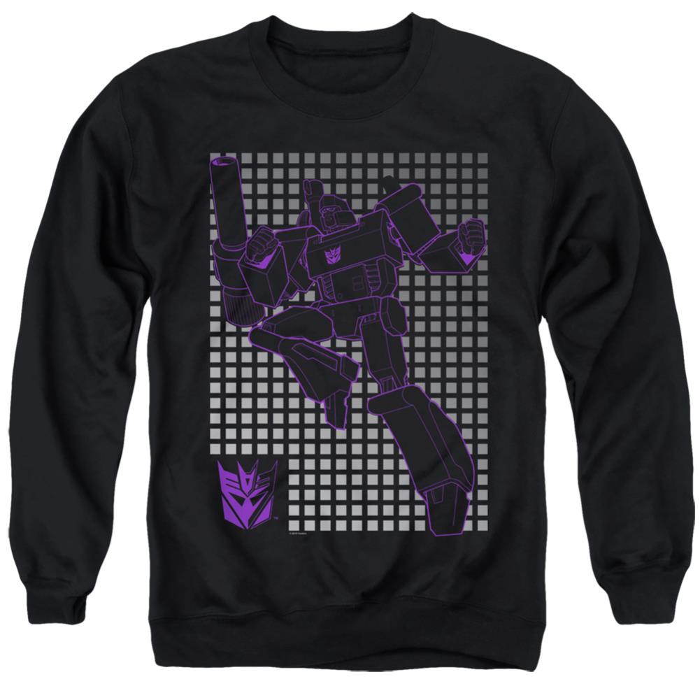Transformers Megatron Grid Men's Crewneck 50 50 Poly Long-Sleeve T-Shirt