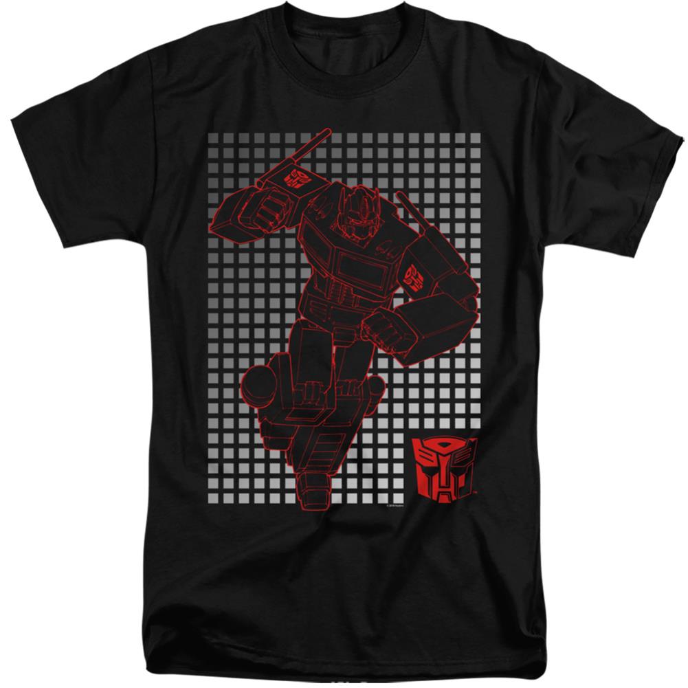Transformers Optimus Grid Men's 18/1 Tall Cotton Short-Sleeve T-Shirt