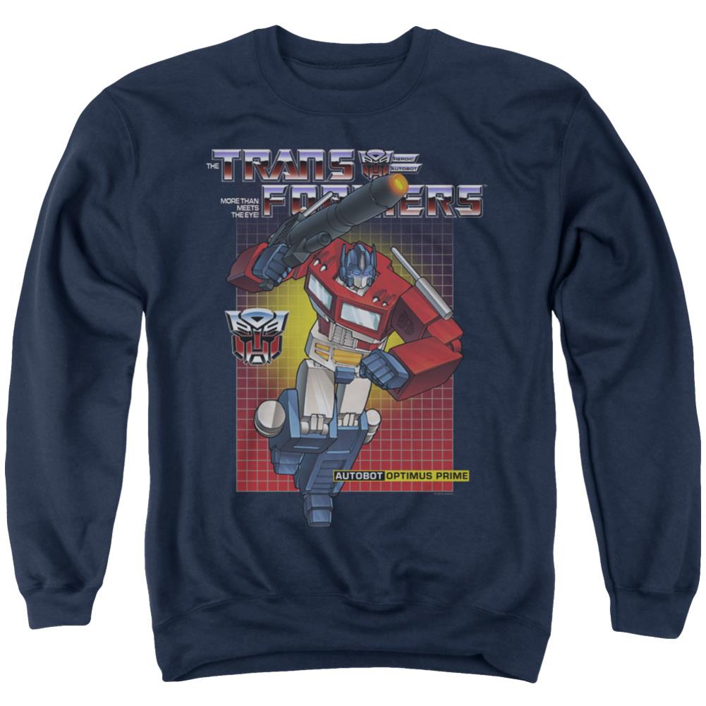 Transformers Optimus Prime Men's Crewneck 50 50 Poly Long-Sleeve T-Shirt