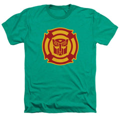 Transformers Rescue Bots Logo Men's 30/1 Heather 60 40 Poly Short-Sleeve T-Shirt