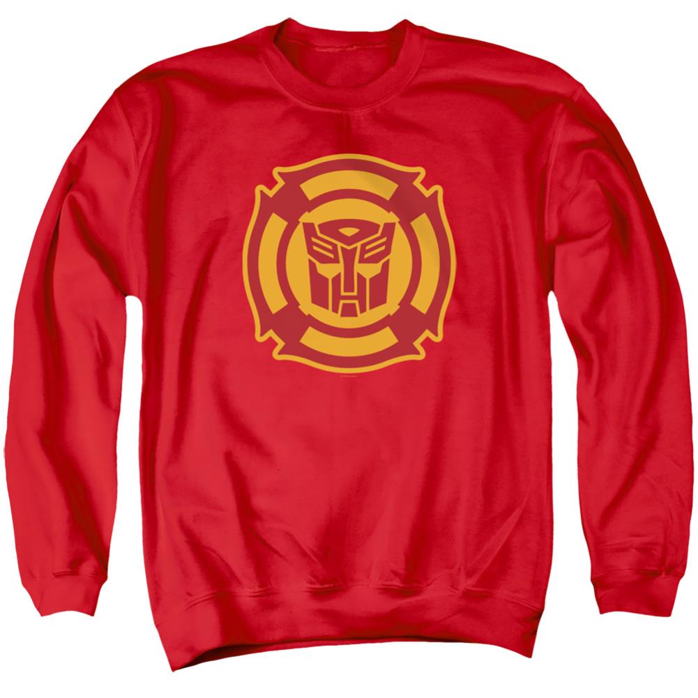 Transformers Rescue Bots Logo Men's Crewneck 50 50 Poly Long-Sleeve T-Shirt