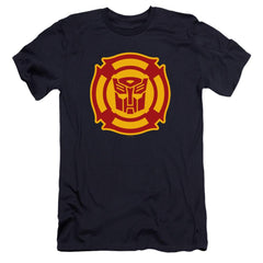 Transformers Rescue Bots Logo Men's Ultra-Soft 30/1 Cotton Slim Short-Sleeve T-Shirt