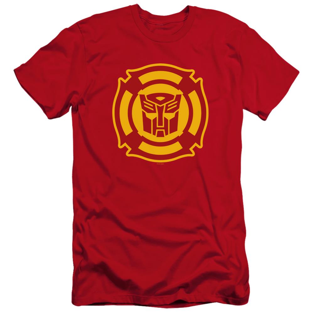 Transformers Rescue Bots Logo Men's Ultra-Soft 30/1 Cotton Slim Short-Sleeve T-Shirt