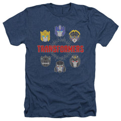 Transformers Robo Halo Men's 30/1 Heather 60 40 Poly Short-Sleeve T-Shirt