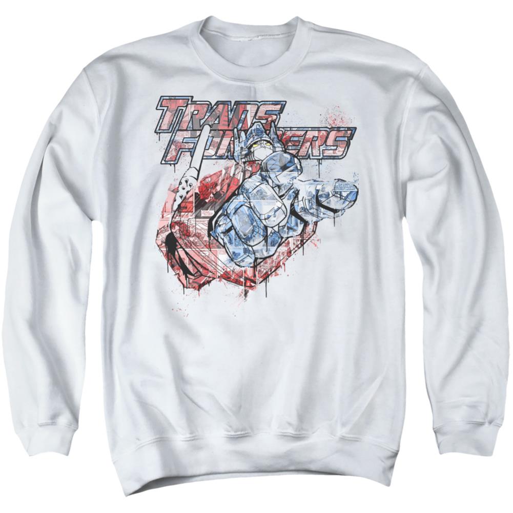 Transformers Spray Panels Men's Crewneck 50 50 Poly Long-Sleeve T-Shirt
