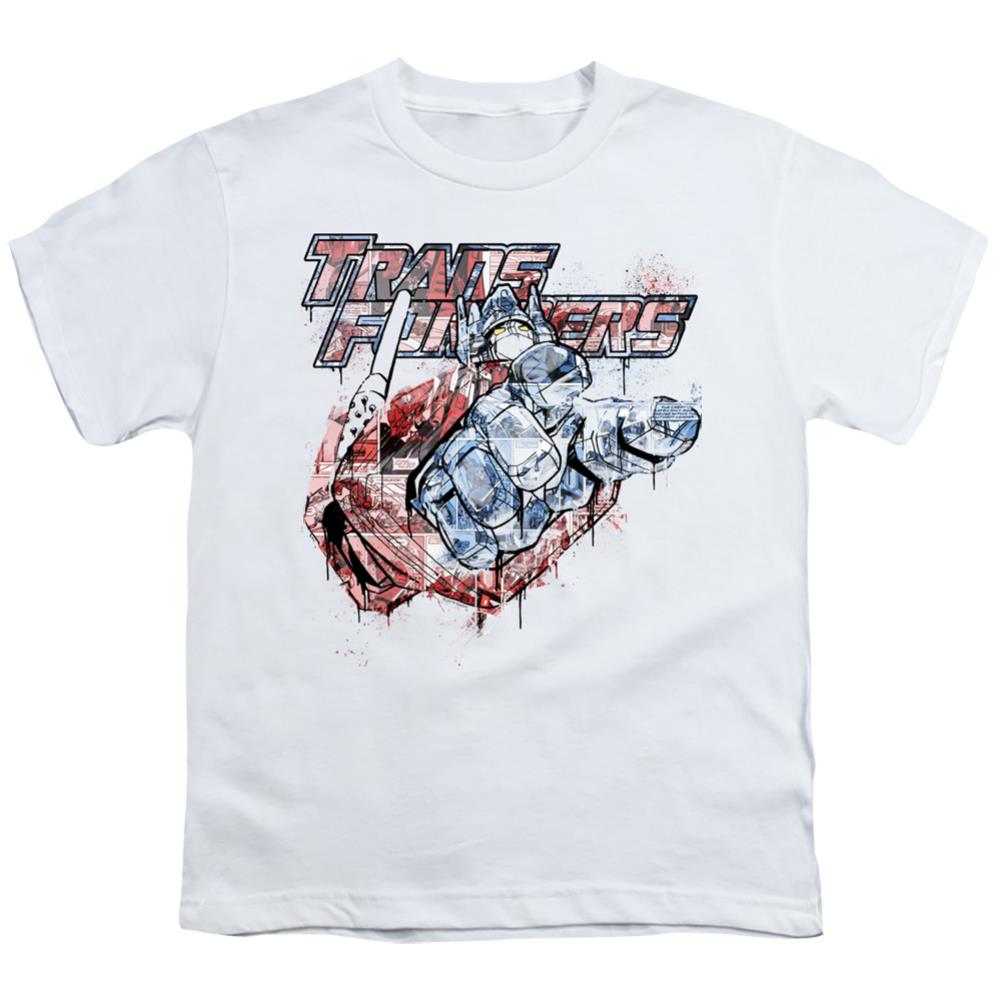 Transformers Spray Panels Youth 18/1 100% Cotton Short-Sleeve T-Shirt
