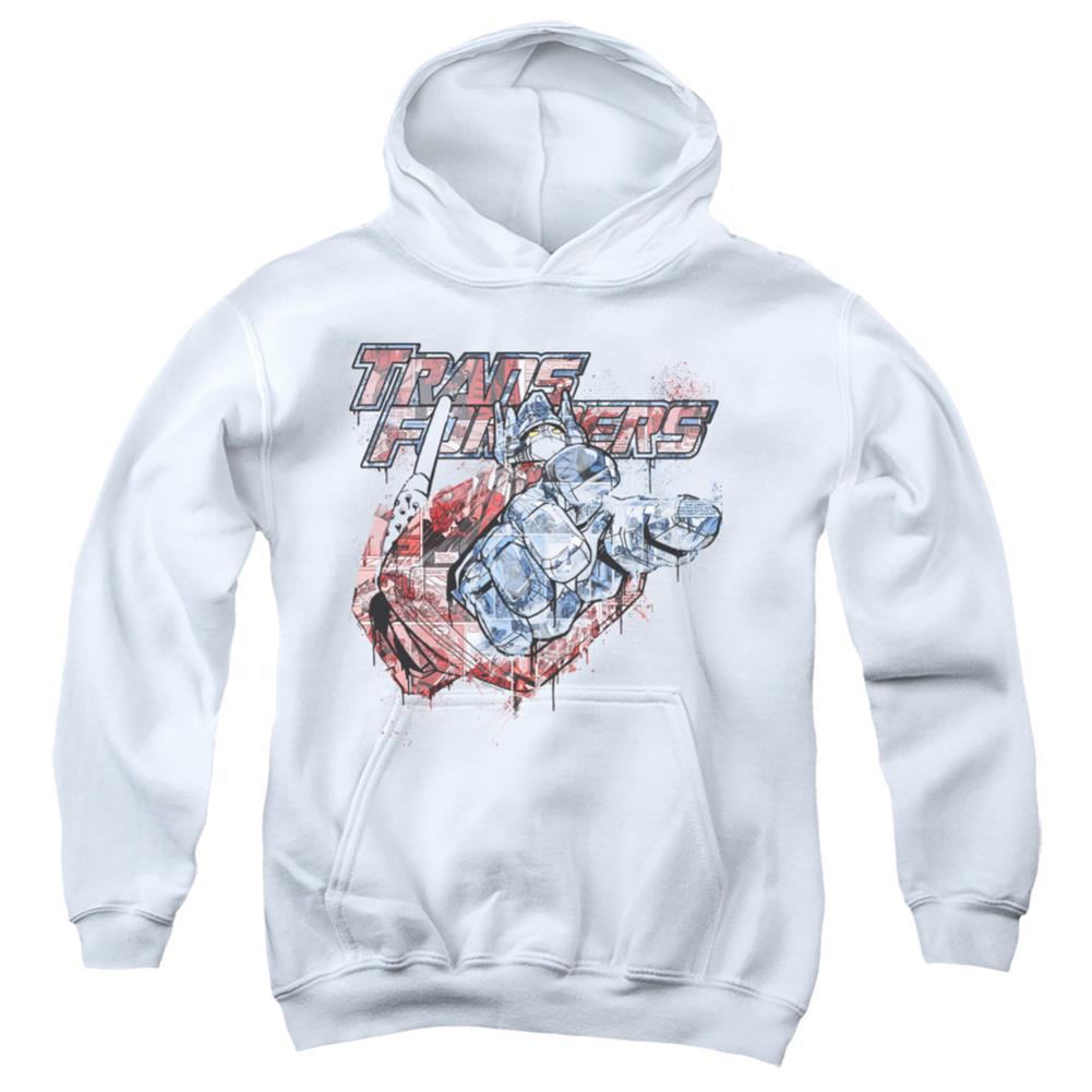 Transformers Spray Panels Youth Cotton Poly Pull-Over Hoodie