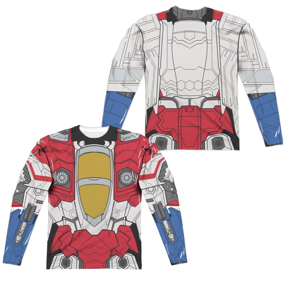 Transformers Starscream Costume (Front/Back Print) Men's Regular Fit Polyester Long-Sleeve T-Shirt