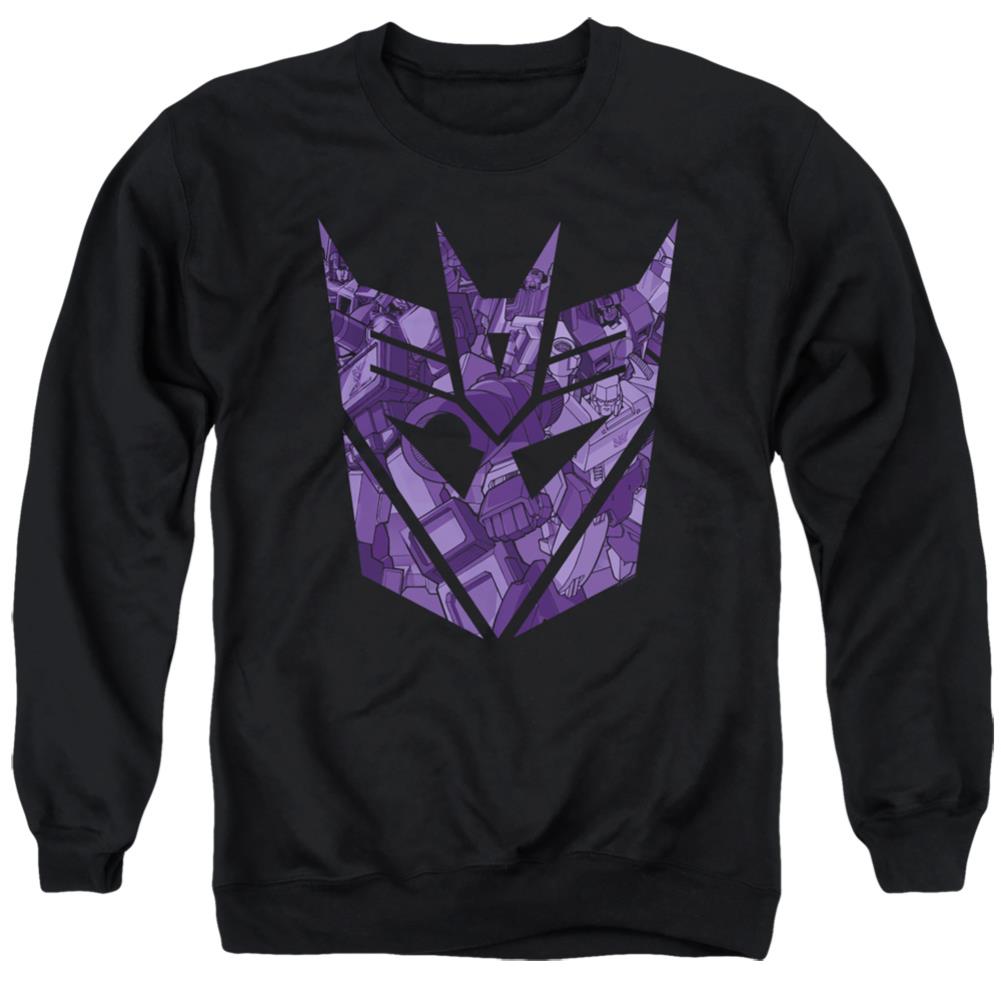 Transformers Tonal Decepticon Men's Crewneck 50 50 Poly Long-Sleeve T-Shirt