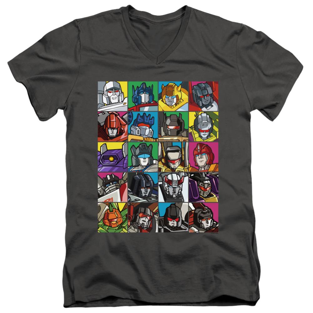 Transformers Transformer Squares Men's 30/1 Cotton Slim V-Neck T-Shirt