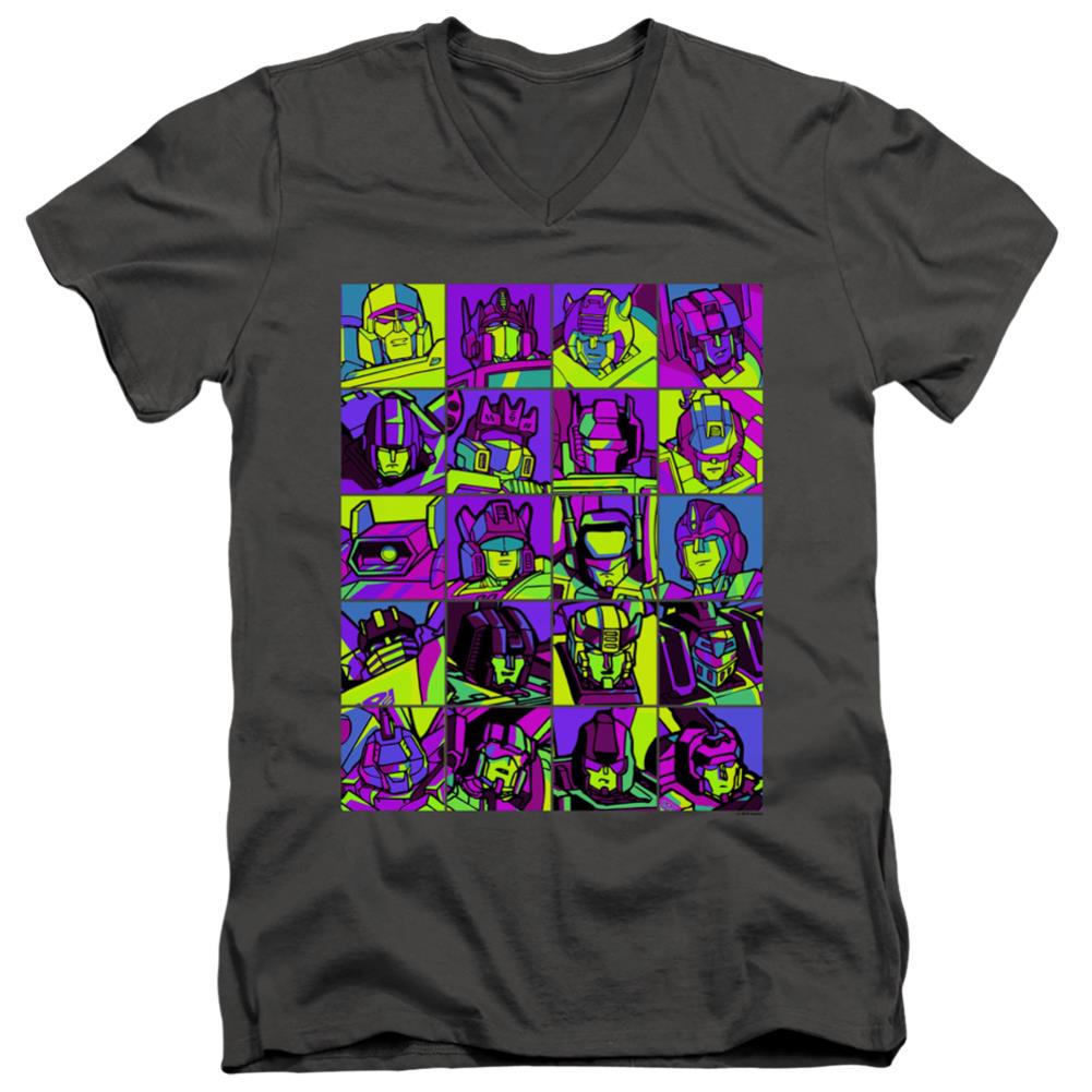 Transformers Transformer Squares Men's 30/1 Cotton Slim V-Neck T-Shirt