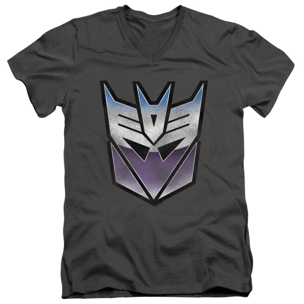 Transformers Vintage Decepticon Logo Men's 30/1 Cotton Slim V-Neck T-Shirt