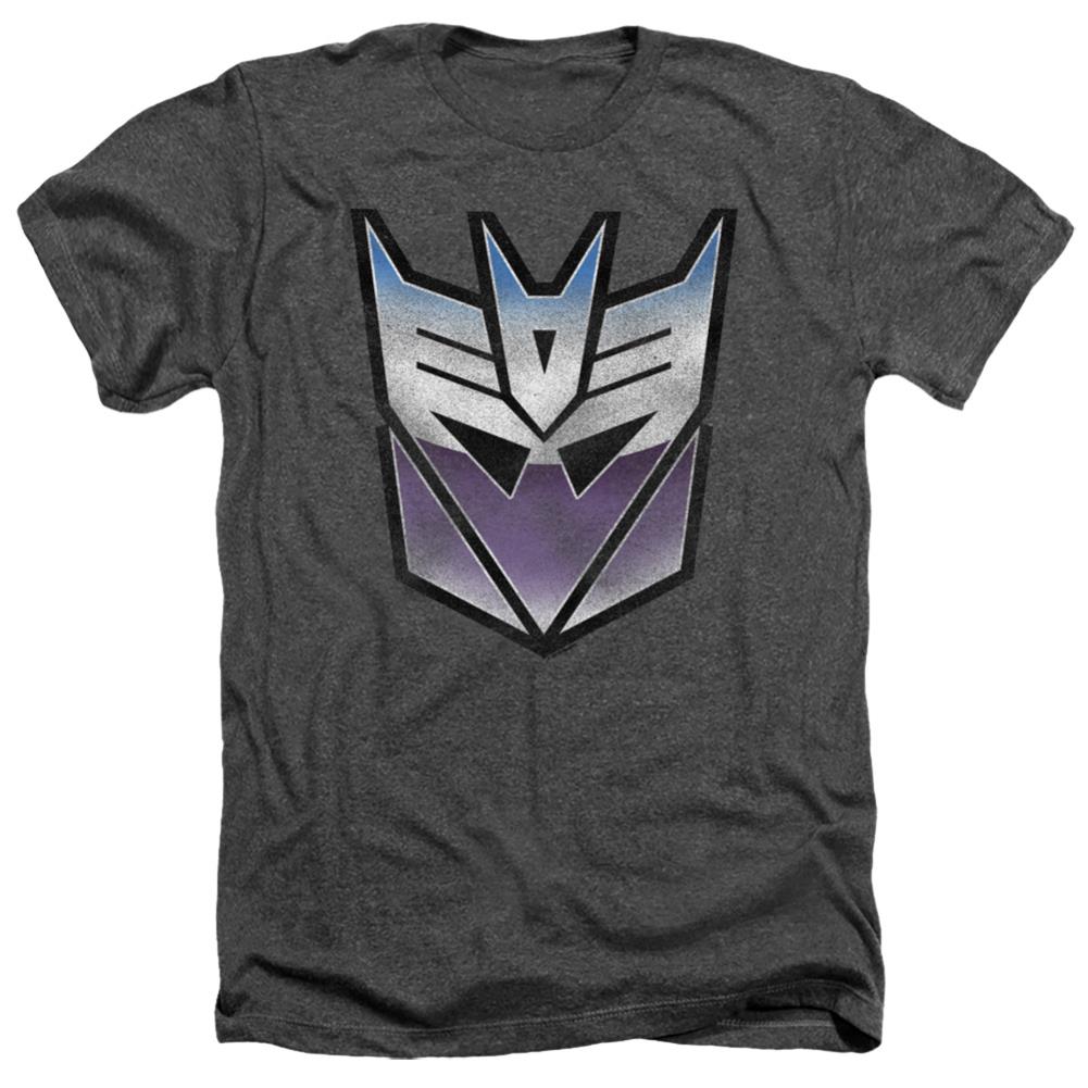 Transformers Vintage Decepticon Logo Men's 30/1 Heather 60 40 Poly Short-Sleeve T-Shirt