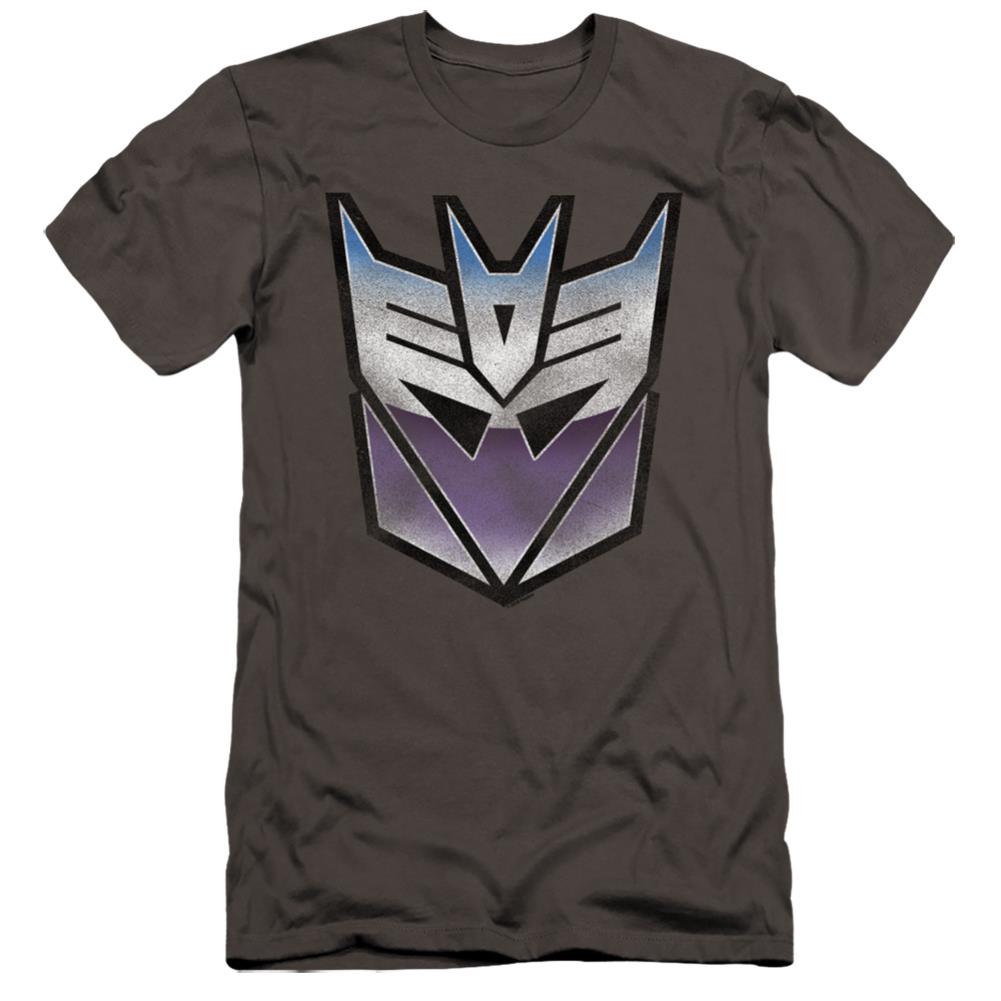 Transformers Vintage Decepticon Logo Men's Ultra-Soft 30/1 Cotton Slim Short-Sleeve T-Shirt