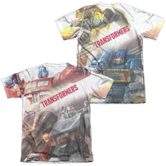 Transformers Warriors Of Cybertron (Front/Back Print) Men's Regular Fit Poly Cotton Short-Sleeve T-Shirt
