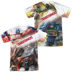 Transformers Warriors Of Cybertron (Front/Back Print) Men's Regular Fit Polyester Short-Sleeve T-Shirt