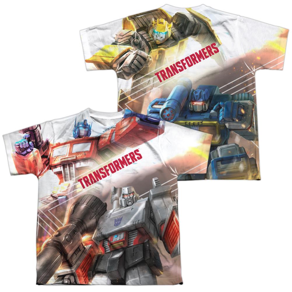 Transformers Warriors Of Cybertron (Front/Back Print) Youth Regular Fit Poly Short-Sleeve T-Shirt