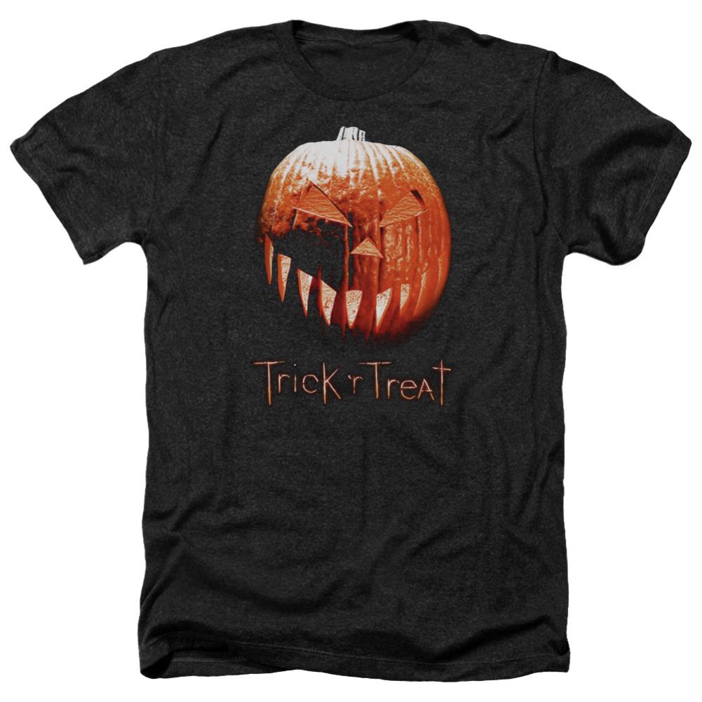 Trick R Treat Pumpkin Men's 30/1 Heather 60 40 Poly Short-Sleeve T-Shirt
