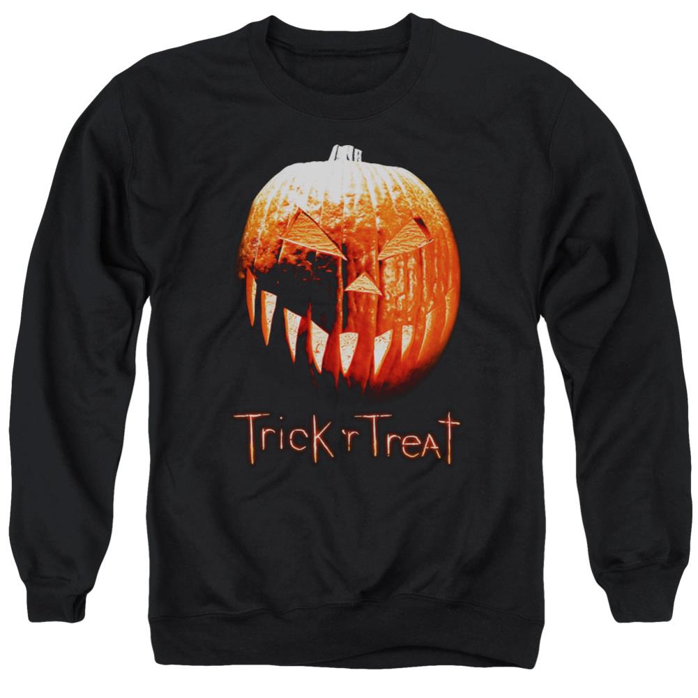 Trick R Treat Pumpkin Men's Crewneck 50 50 Poly Long-Sleeve T-Shirt