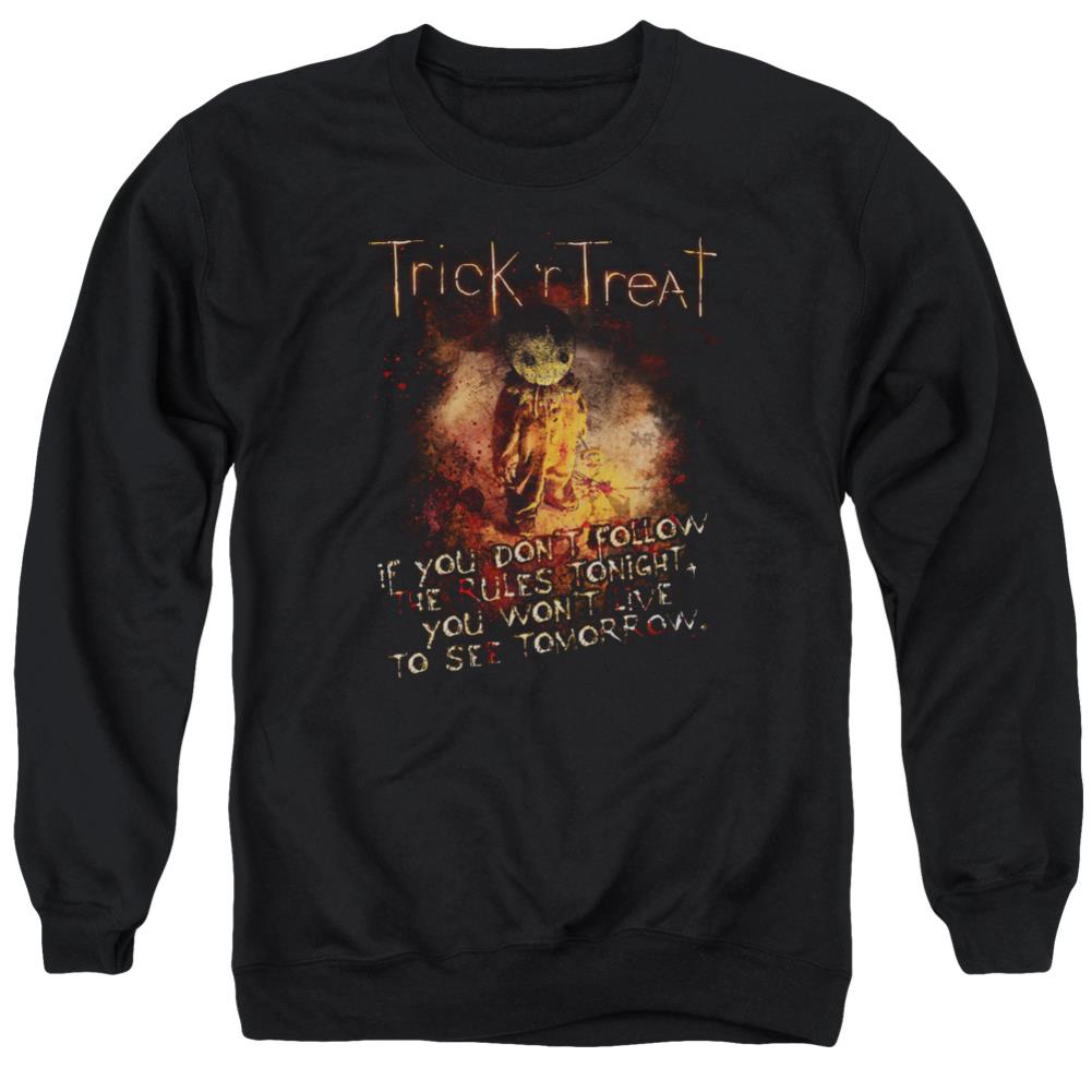 Trick R Treat Rules Men's Crewneck 50 50 Poly Long-Sleeve T-Shirt