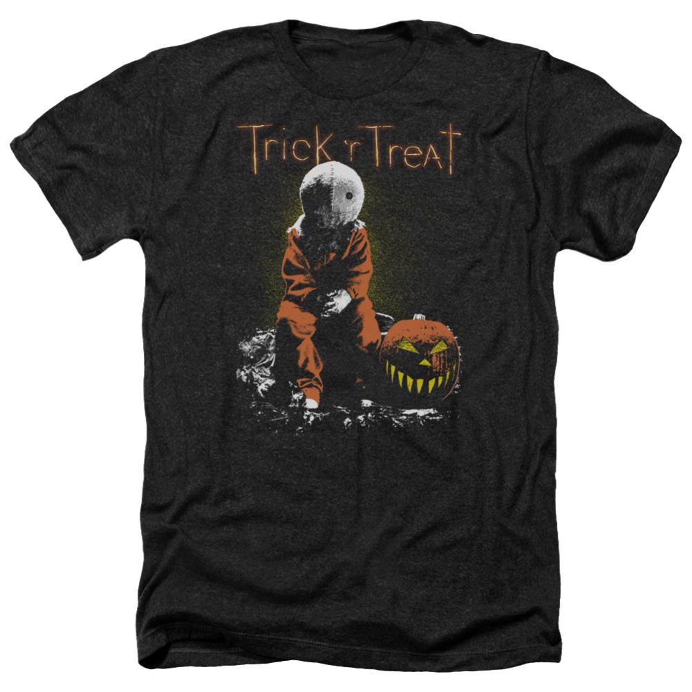 Trick R Treat Sitting Sam Men's 30/1 Heather 60 40 Poly Short-Sleeve T-Shirt