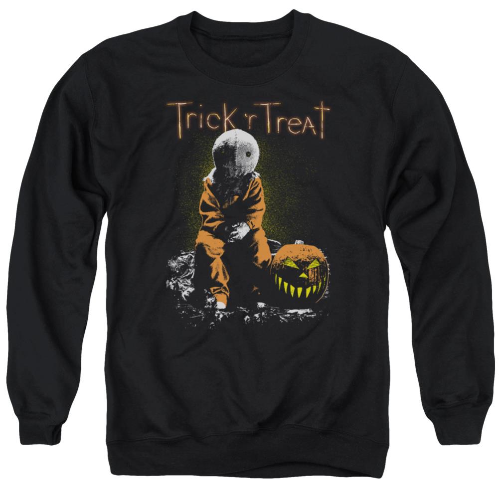 Trick R Treat Sitting Sam Men's Crewneck 50 50 Poly Long-Sleeve T-Shirt