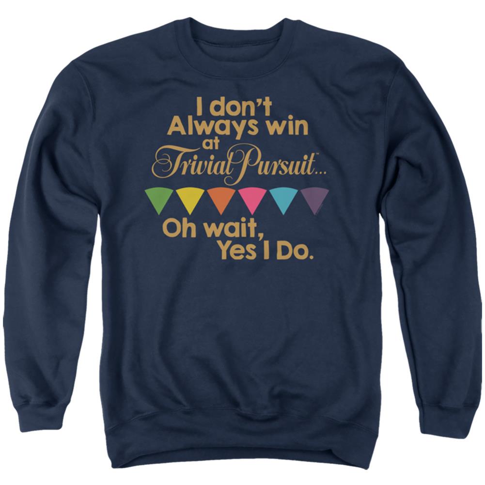 Trivial Pursuit I Always Win Men's Crewneck 50 50 Poly Long-Sleeve T-Shirt