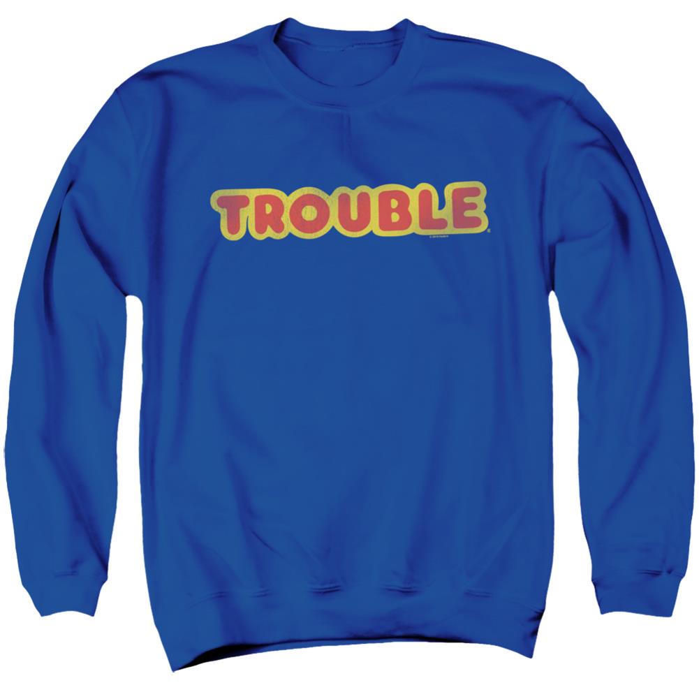 Trouble Logo Men's Crewneck 50 50 Poly Long-Sleeve T-Shirt