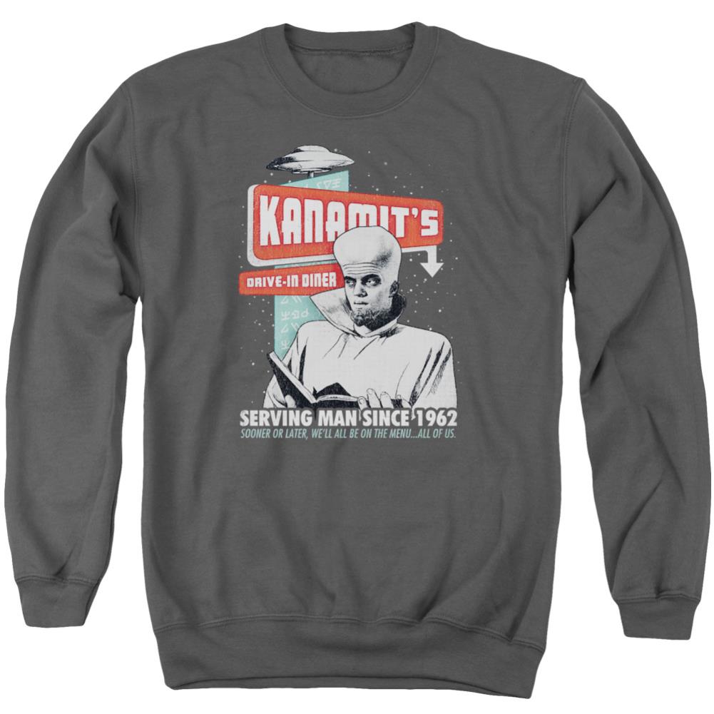 Twilight Zone Kanamit's Diner Men's Crewneck 50 50 Poly Long-Sleeve T-Shirt