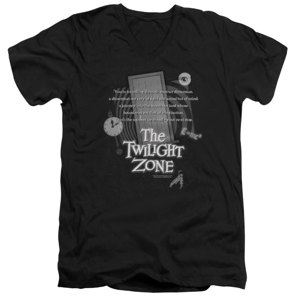 Twilight Zone Monologue Men's 30/1 Cotton Slim V-Neck T-Shirt