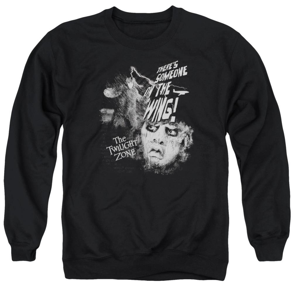 Twilight Zone Someone On The Wing Men's Crewneck 50 50 Poly Long-Sleeve T-Shirt