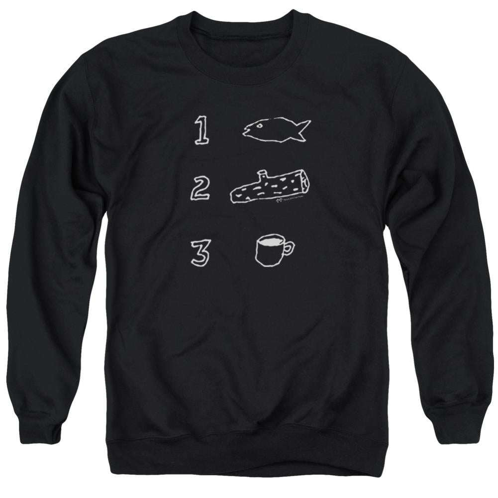 Twin Peaks Coffee Log Fish Men's Crewneck 50 50 Poly Long-Sleeve T-Shirt
