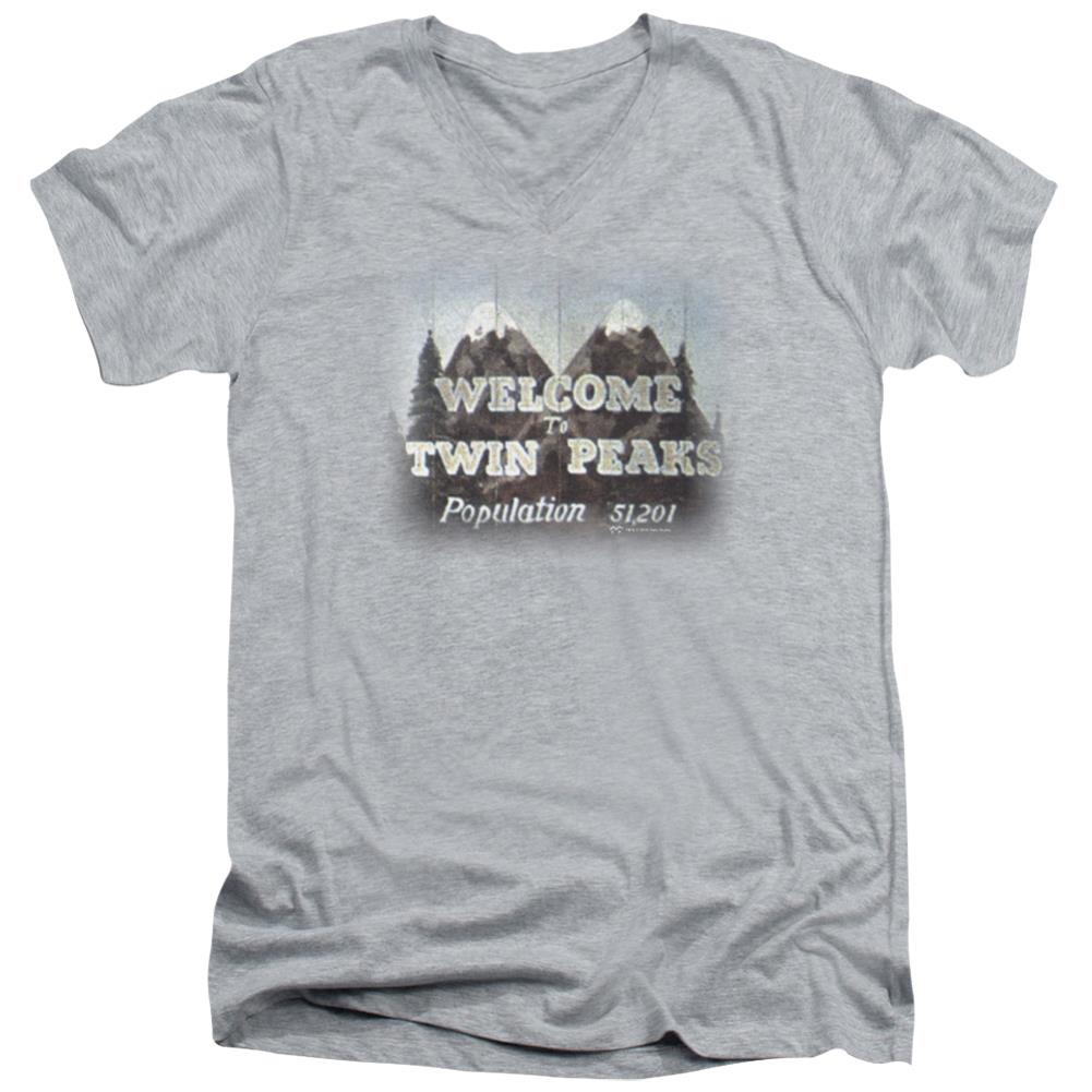 Twin Peaks Welcome To Men's 30/1 Cotton Slim V-Neck T-Shirt