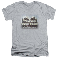 Twin Peaks Welcome To Men's 30/1 Cotton Slim V-Neck T-Shirt