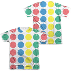 Twister Game Mat (Front/Back Print) Men's Regular Fit Poly Cotton Short-Sleeve T-Shirt