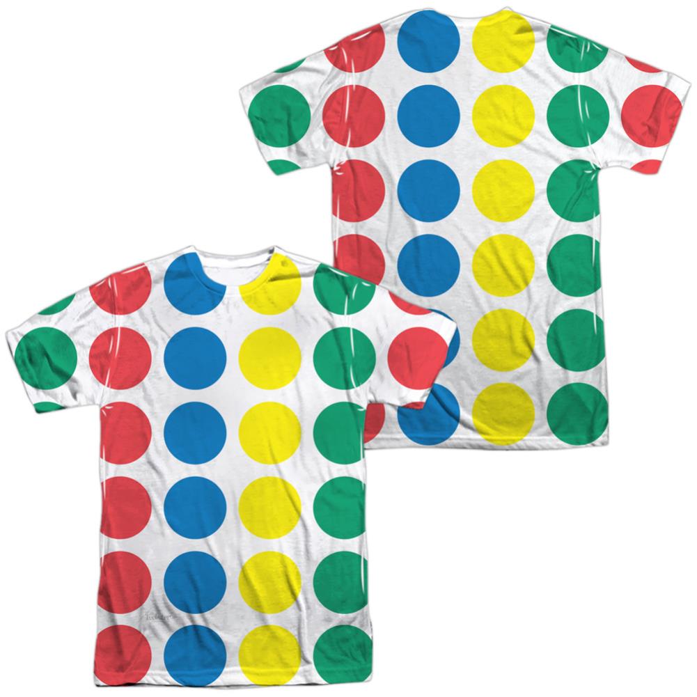 Twister Game Mat (Front/Back Print) Men's Regular Fit Polyester Short-Sleeve T-Shirt