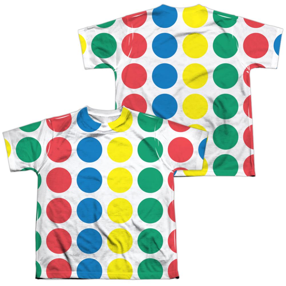 Twister Game Mat (Front/Back Print) Youth Regular Fit Poly Short-Sleeve T-Shirt