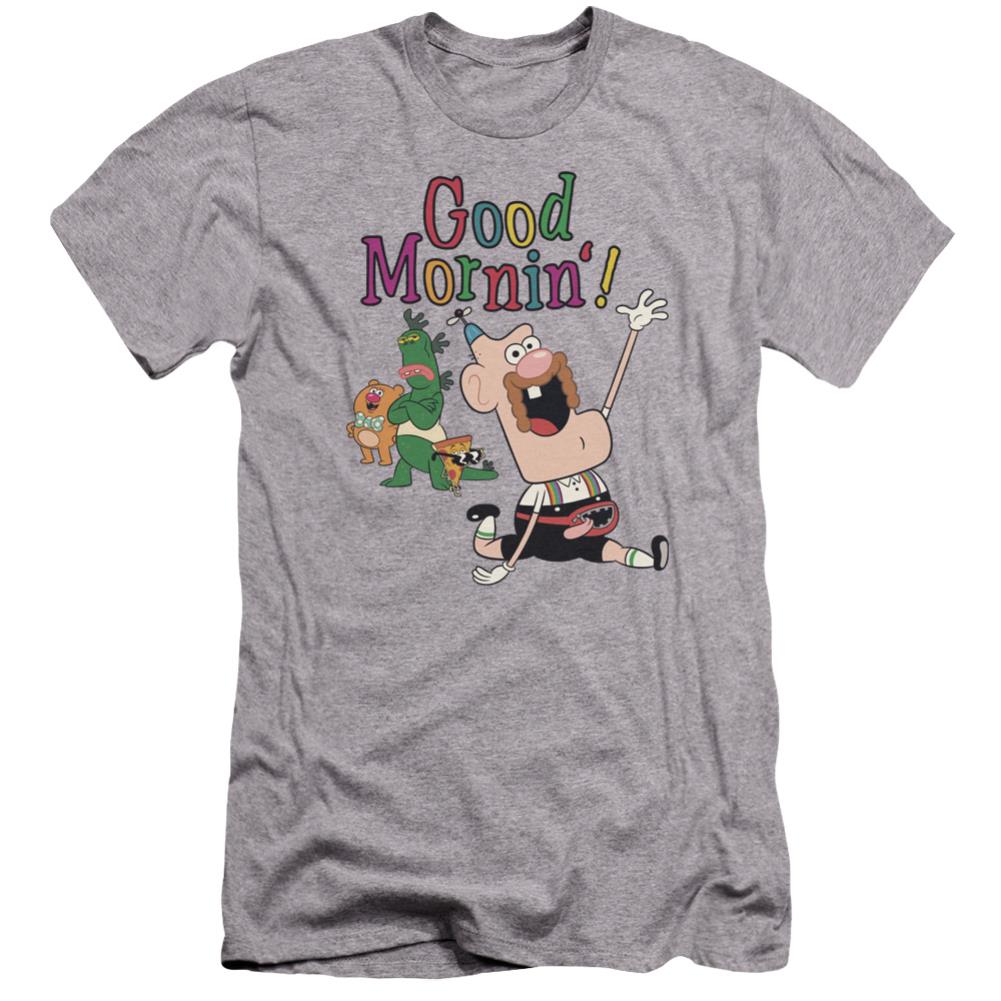 Uncle Grandpa Good Mornin Men's Ultra-Soft 30/1 Cotton Slim Short-Sleeve T-Shirt