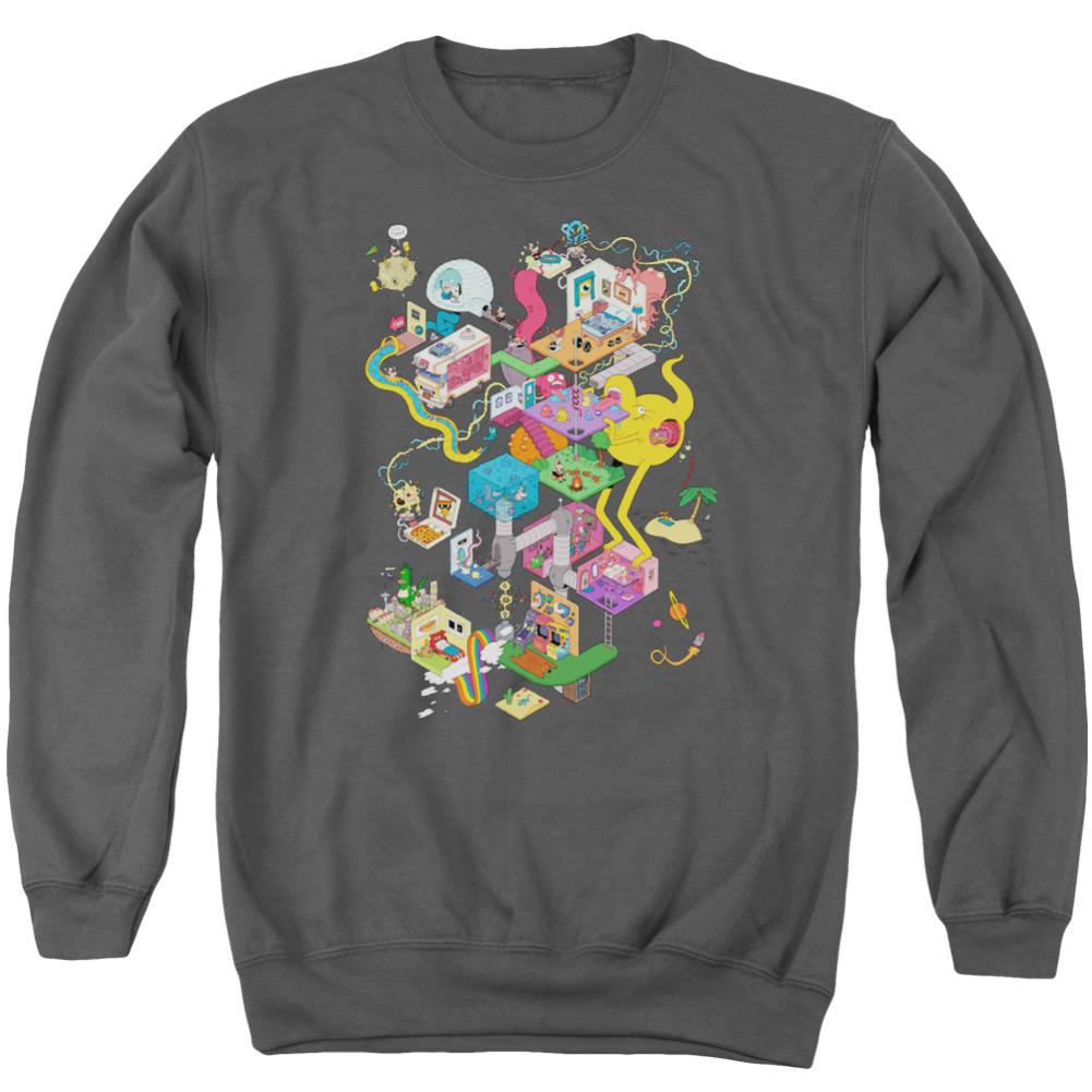 Uncle Grandpa Inside The Rv Men's Crewneck 50 50 Poly Long-Sleeve T-Shirt