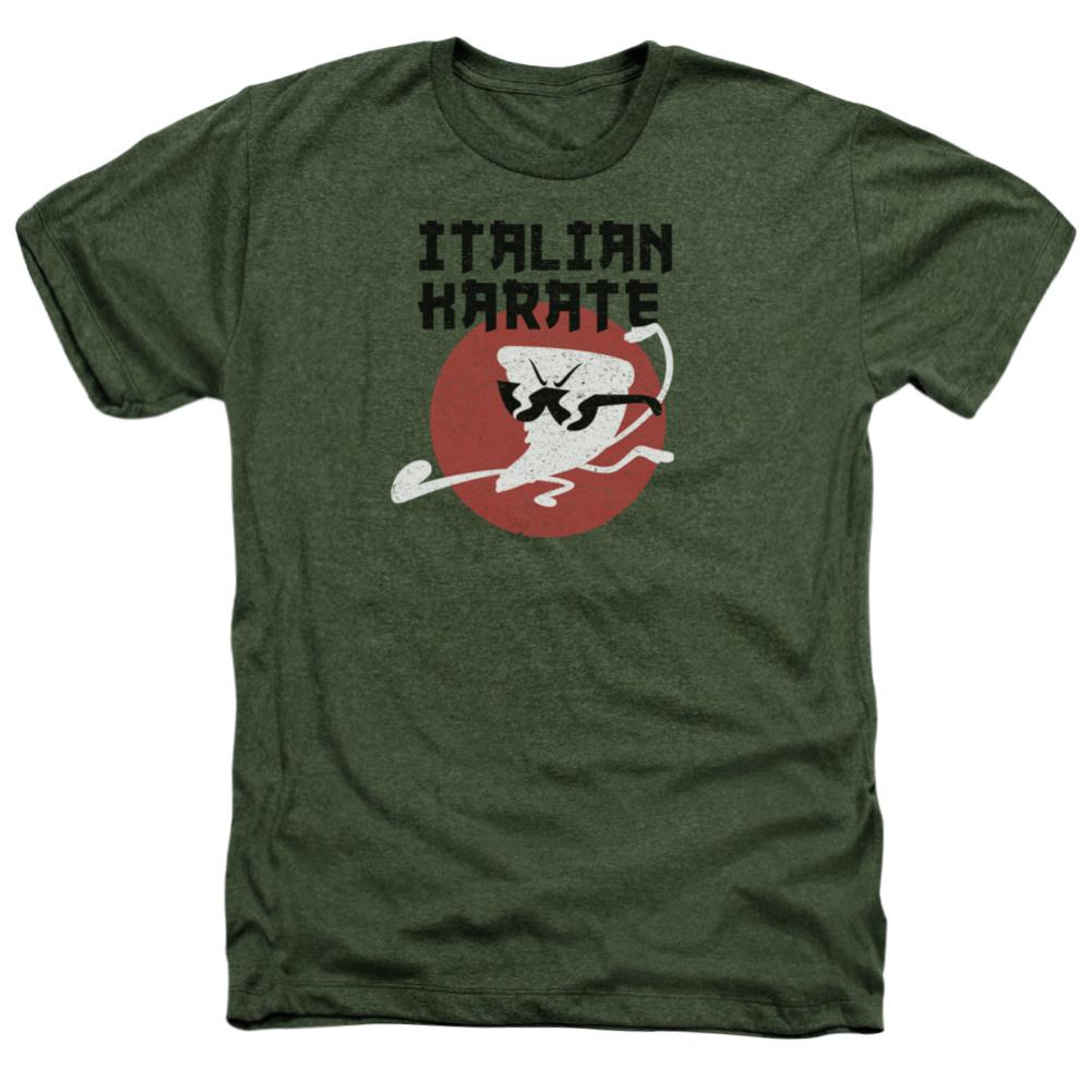 Uncle Grandpa  Italian Karate Men's 30/1 Heather 60 40 Poly Short-Sleeve T-Shirt