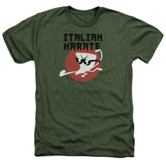 Uncle Grandpa  Italian Karate Men's 30/1 Heather 60 40 Poly Short-Sleeve T-Shirt
