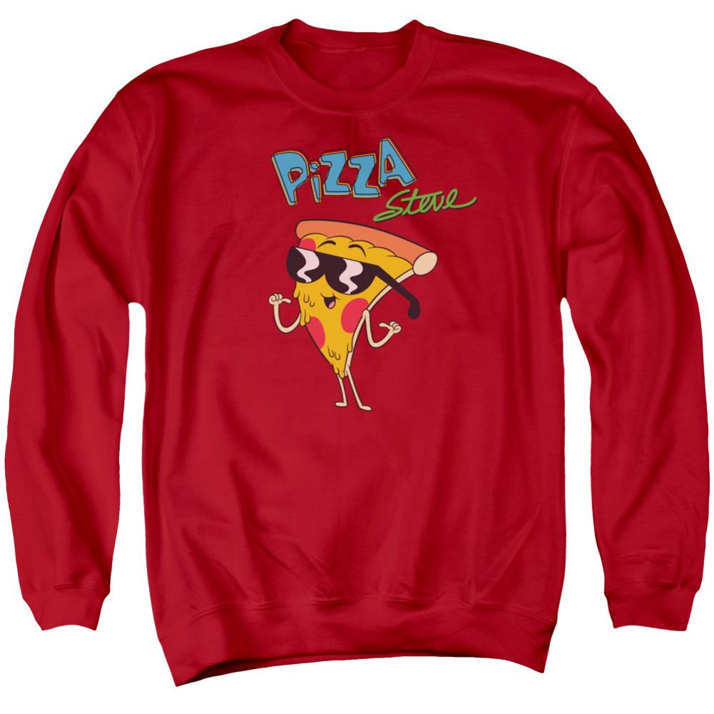 Uncle Grandpa Pizza Steve Men's Crewneck 50 50 Poly Long-Sleeve T-Shirt