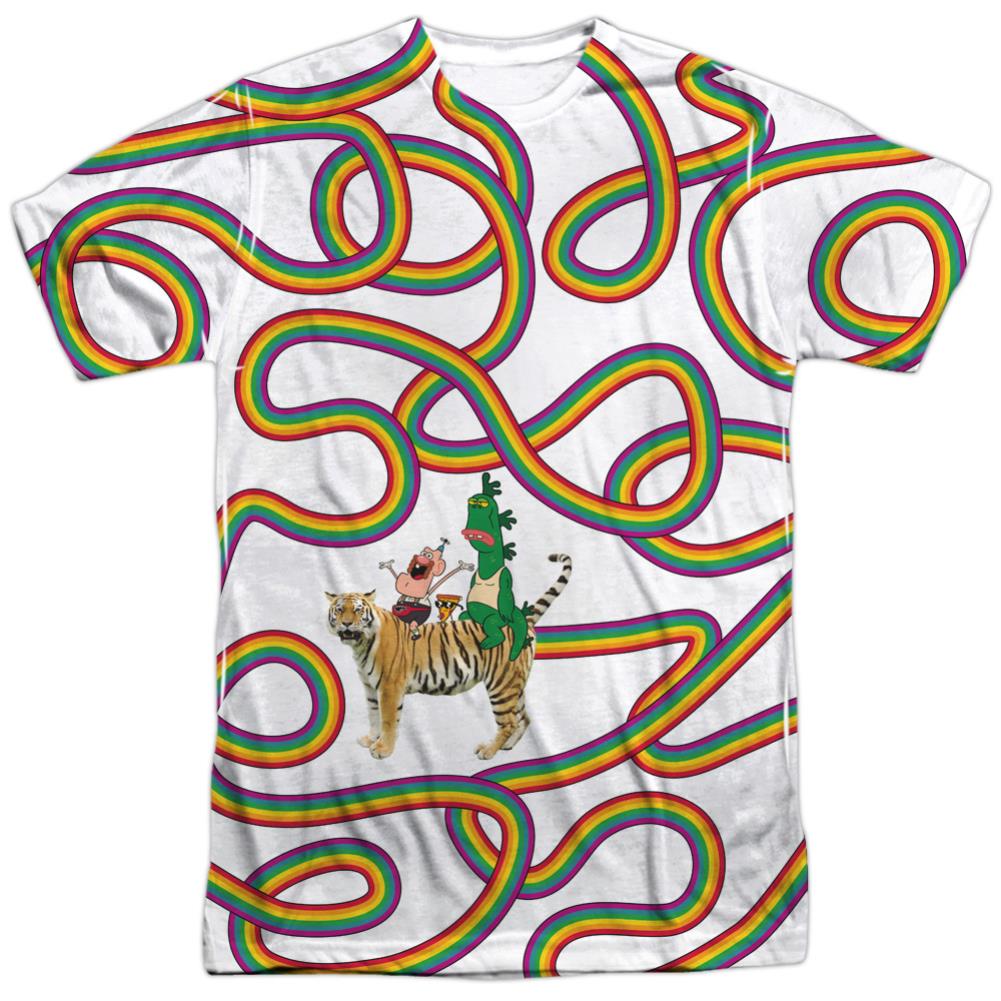 Uncle Grandpa Rainbows Men's Regular Fit Polyester Short-Sleeve T-Shirt