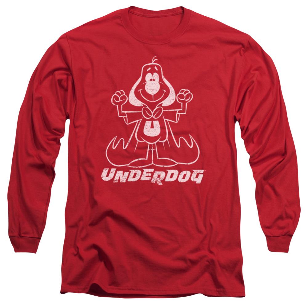 Underdog Outline Under Men's 18/1 Cotton Long-Sleeve T-Shirt